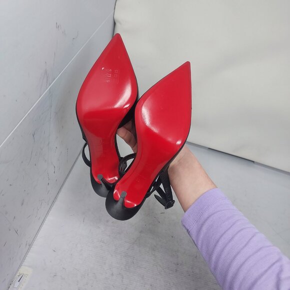 Christian Louboutin Black Jenlove Ankle Strap Pointed Toe Pump - Picture 2 of 14